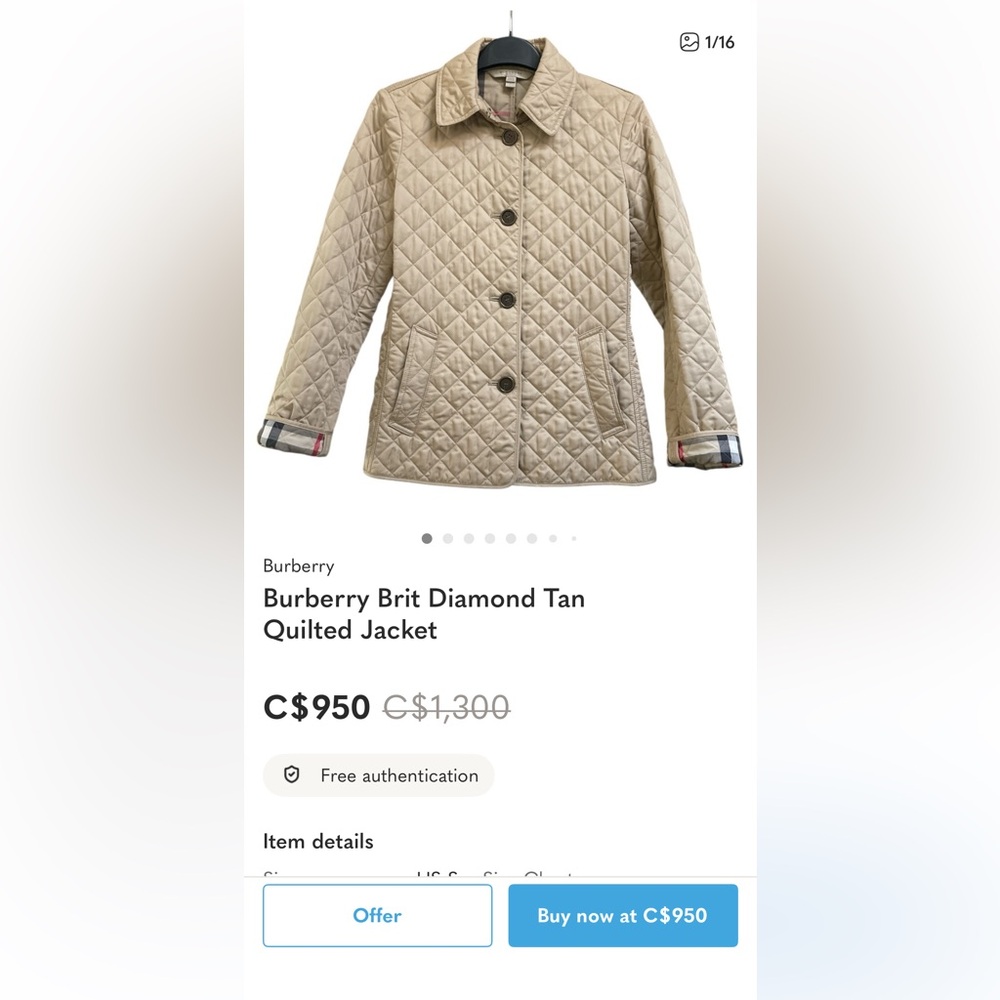 Burberry Quilted Victorian Jacket-PRICE FIRM, NO OFFERS PLS! - Picture 15 of 15